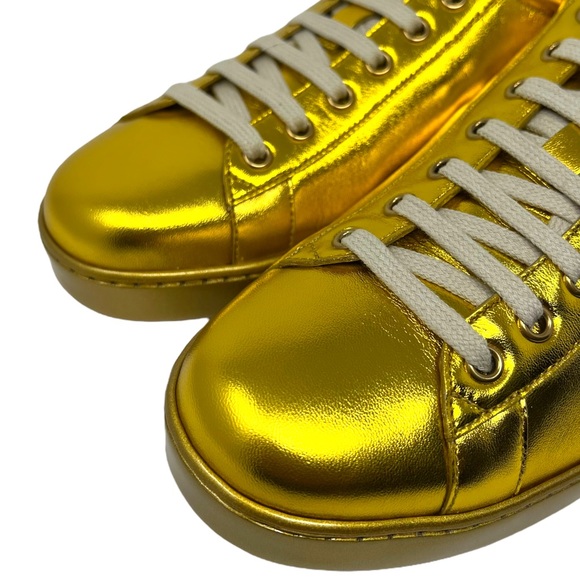GUCCI Ace Gold Metallic Low-Top Sneaker 599147 - Picture 3 of 13